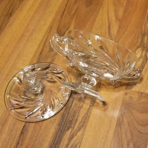 Vintage Cut Glass Apothecary Candy Dish With Lid - Picture 6 of 8